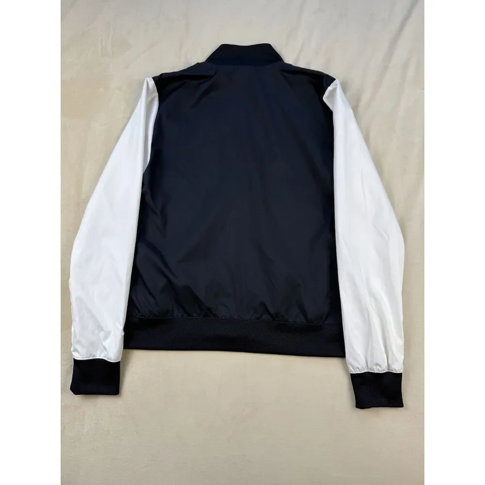 Nike Women’s Varsity Bomber Jacket Size S Black White Chenille N Patch